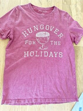 Lucky Brand Vintage-Style Pink Holiday Graphic Tee